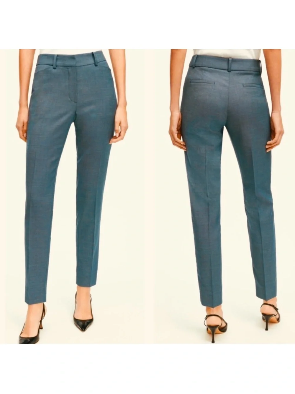 Brooks Brothers Blue Birdseye Stretch Wool Italian Pant Suit Trousers NWT 4
